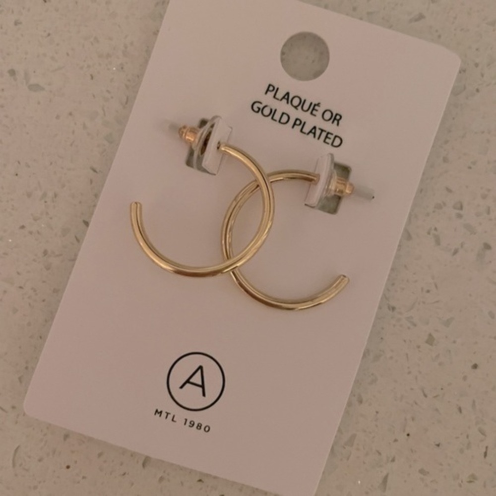New Semi Gold Coloured Hoop Earrings